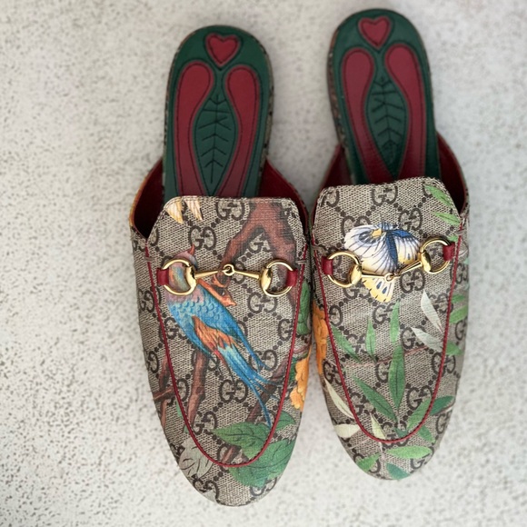 Gucci Princetown Mules GG Supreme Blooms - Picture 2 of 5